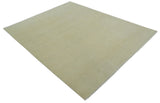Beige Modern Solid Hand knotted 8x10 wool Area Rug