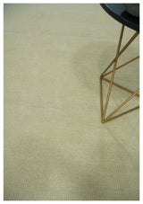 Beige Modern Solid Hand knotted 8x10 wool Area Rug