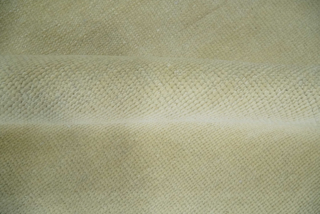 Beige Modern Solid Hand knotted 8x10 wool Area Rug