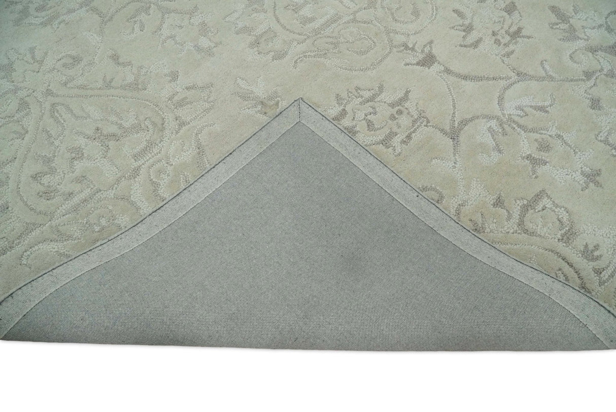 Beige Modern Style Hand Tufted 5x8 Wool Area Rug