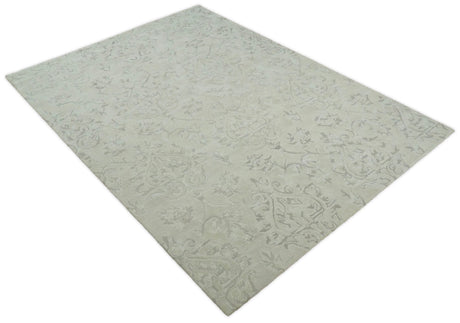 Beige Modern Style Hand Tufted 5x8 Wool Area Rug
