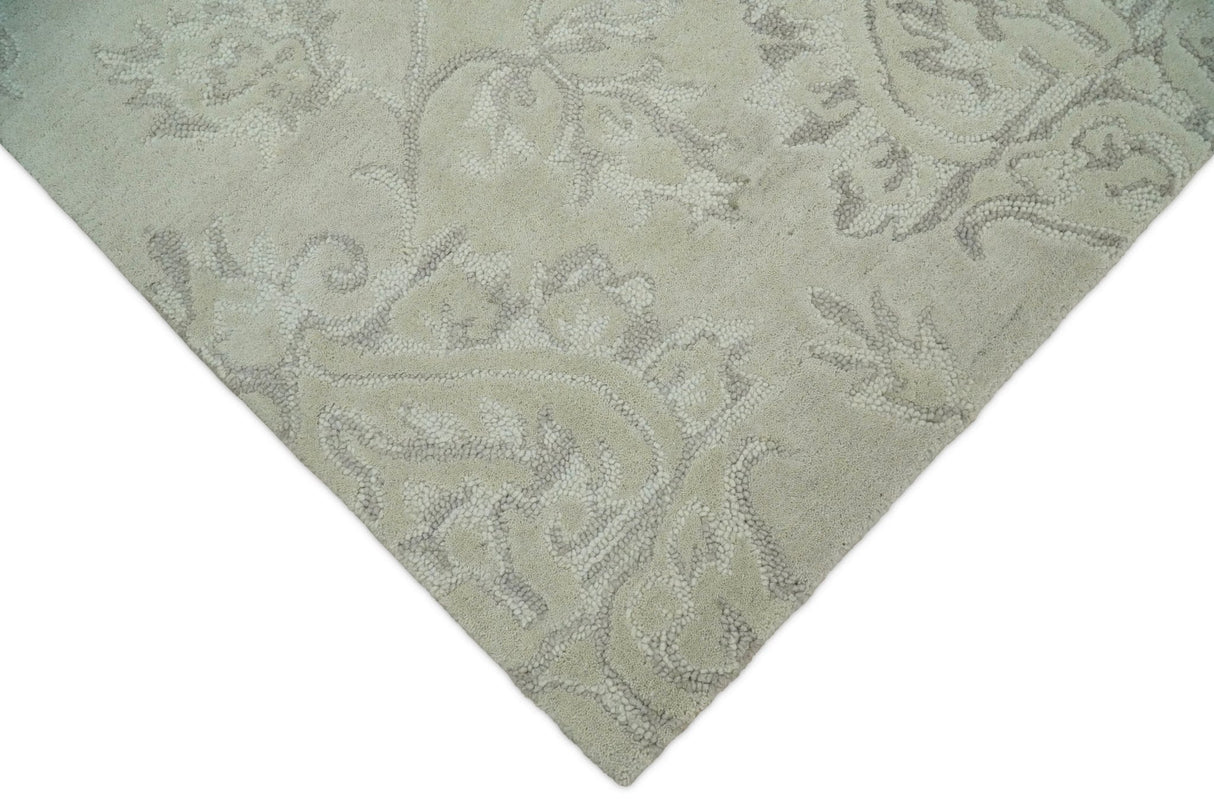Beige Modern Style Hand Tufted 5x8 Wool Area Rug