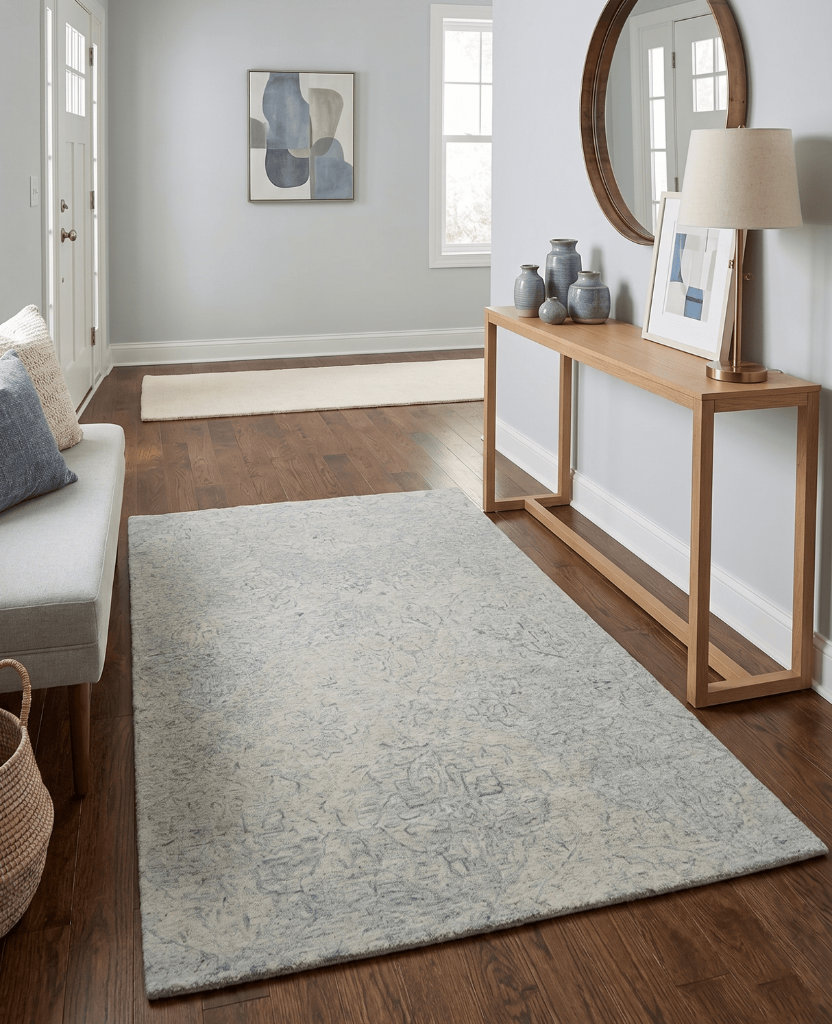 Beige Modern Style Hand Tufted Area Wool Area Rug