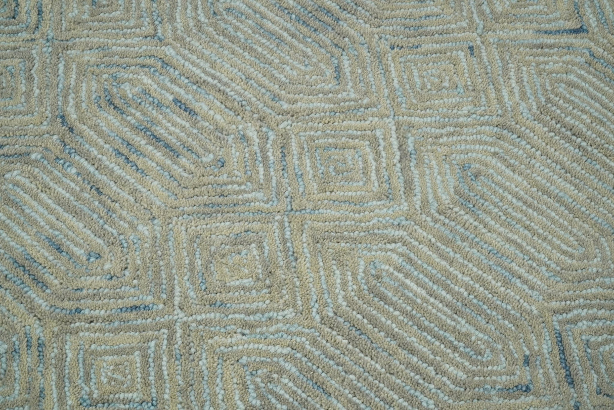 Beige Modern Style Hand Tufted Wool Area Rug