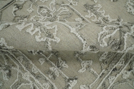 Beige Modern Style Hand Tufted Wool Textured Loop 5x8 Area Rug