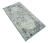 Beige, Olive and Gray and Black Antique Finish Vintage Art Silk Area Rug