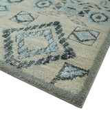 Beige, Silver and Charcoal Hand Knotted Traditional Mamluk design 5x8 wool Area Rug