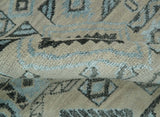 Beige, Silver and Charcoal Hand Knotted Traditional Mamluk design 5x8 wool Area Rug