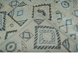 Beige, Silver and Charcoal Hand Knotted Traditional Mamluk design 5x8 wool Area Rug