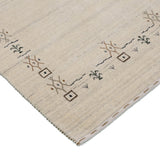 Beige Tribal Border Hand Loomed Wool Area Rug