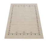 Beige Tribal Border Hand Loomed Wool Area Rug
