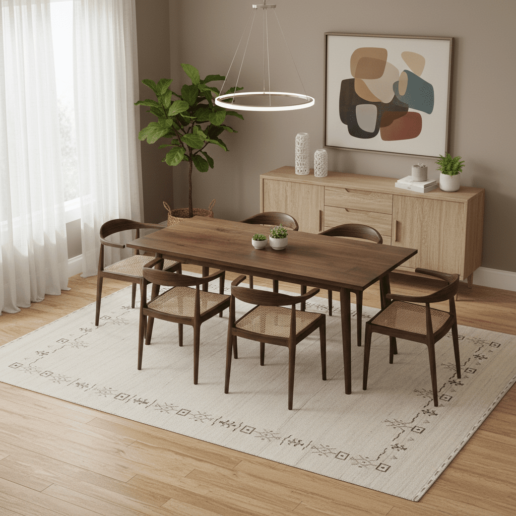 Beige Tribal Border Hand Loomed Wool Area Rug