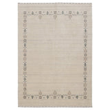 Beige Tribal Border Hand Loomed Wool Area Rug