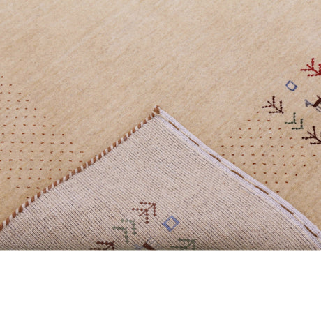 Beige Tribal Center Medallion Hand Loomed Wool Area Rug