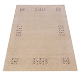 Beige Tribal Center Medallion Hand Loomed Wool Area Rug