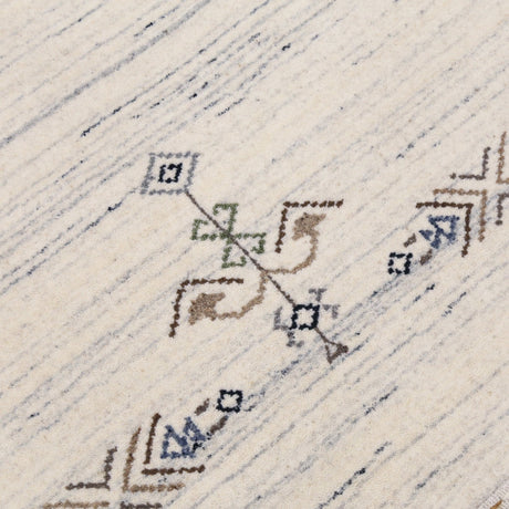 Beige Tribal Center Medallion Hand Loomed Wool Rug