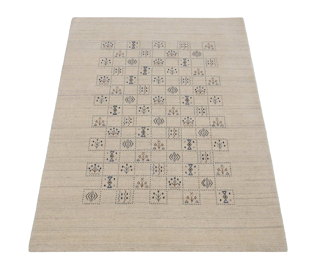 Beige Tribal Design Hand Loomed Wool Area Rug