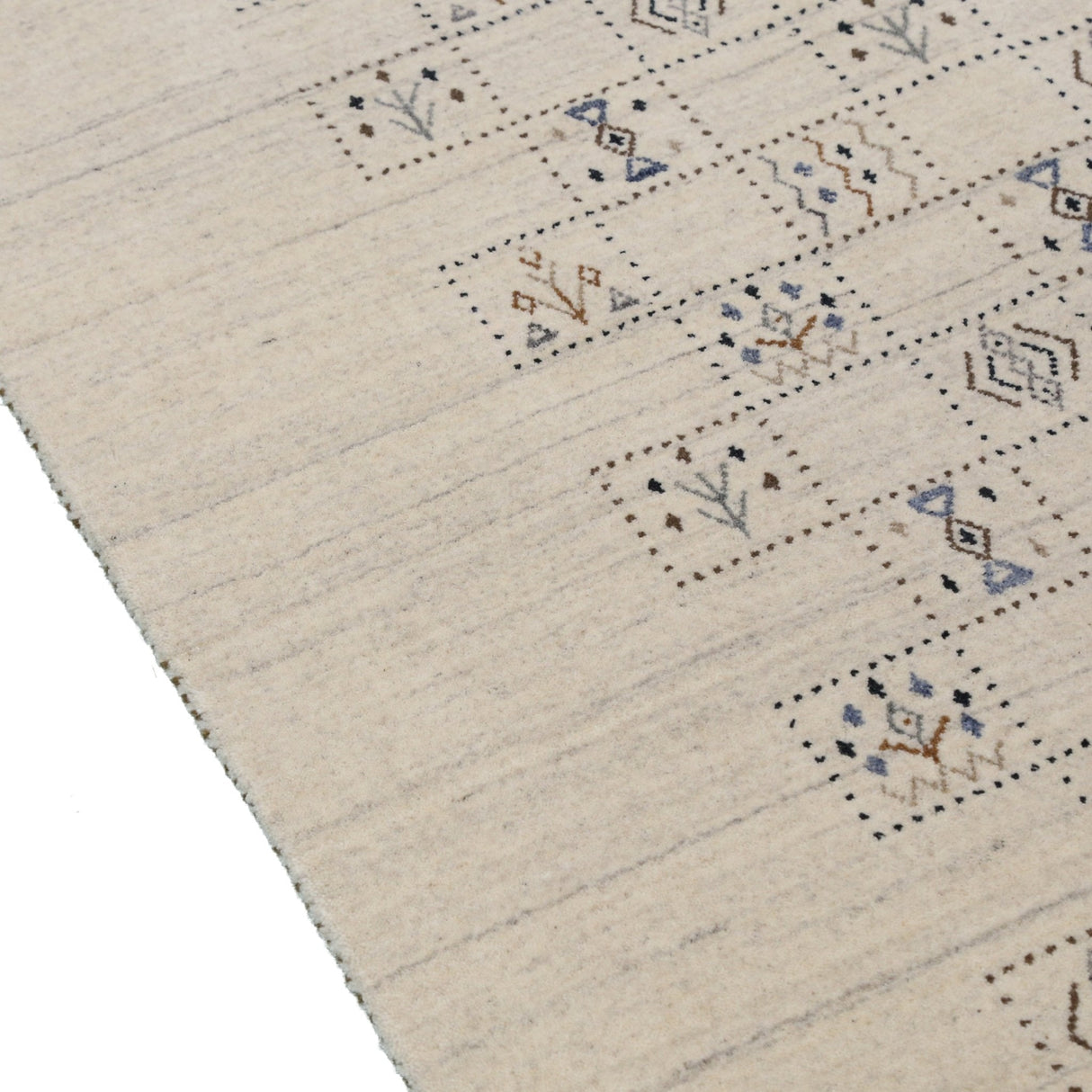 Beige Tribal Design Hand Loomed Wool Area Rug