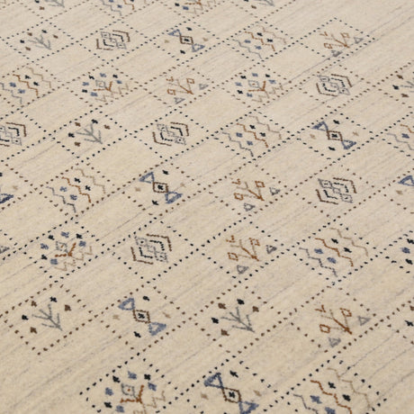 Beige Tribal Design Hand Loomed Wool Area Rug