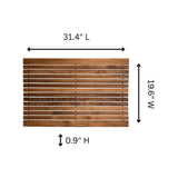 Belize Teak String Mat with Rubber Footing-Bath Mat-Parc Decor