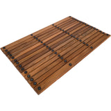 Belize Teak String Mat with Rubber Footing-Bath Mat-Parc Decor