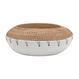 Benton Terracotta Planter with Hand-Woven Rattan Stitching-Planters-Parc Decor