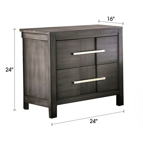 Berenice 23" Transitional Solid Wood 2-Drawer Nightstand-床头柜-Parc Decor
