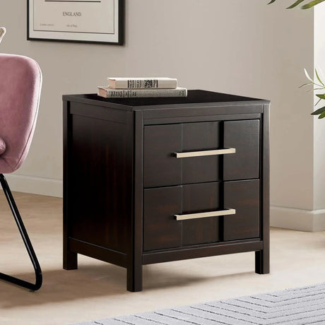 Berenice 23" Transitional Solid Wood 2-Drawer Nightstand-床头柜-Parc Decor