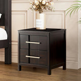 Berenice 23" Transitional Solid Wood 2-Drawer Nightstand-床头柜-Parc Decor