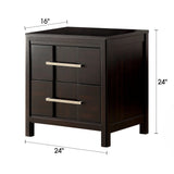 Berenice 23" Transitional Solid Wood 2-Drawer Nightstand-床头柜-Parc Decor