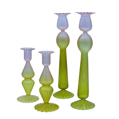 Bergamot Met Rose Candle Holder - Set of 4-Candle Holder-Parc Decor