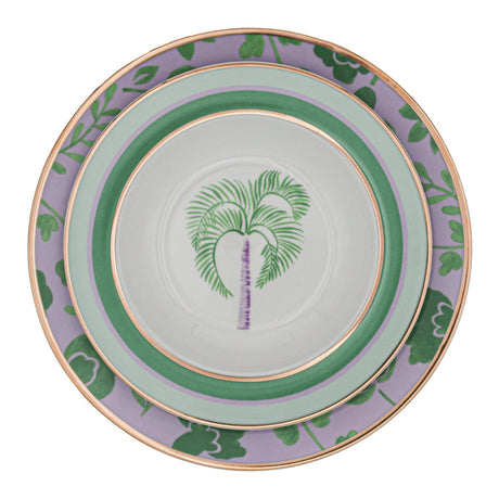 Bernadette Palm Porcelain Soup Bowls – Set of 4 (+1 Bonus Bowl)
