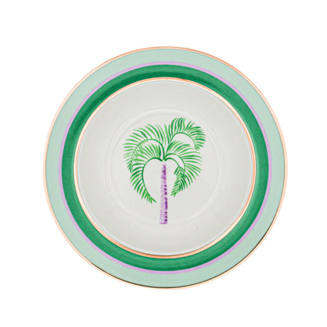 Bernadette Palm Porcelain Soup Bowls – Set of 4 (+1 Bonus Bowl)