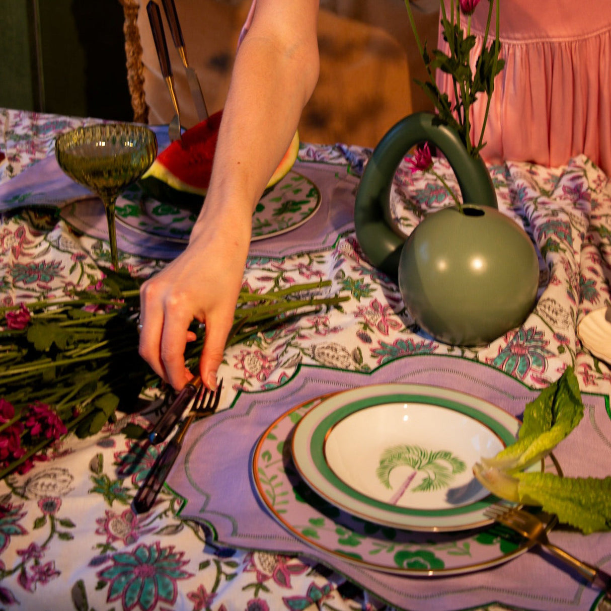 Bernadette Palm Soup Bowl - Set of 4 (+1 Bonus Bowl)-Soup Plate-Parc Decor