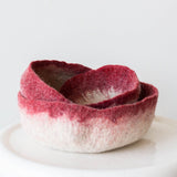 Berry Red Decorative Wool Nesting Bowls-Baskets-Parc Decor