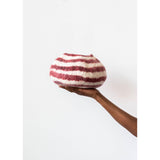Berry Red Pathways Decorative Wool Ukhamba Bowl
