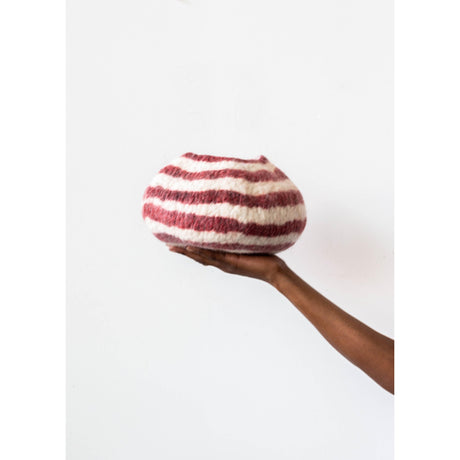 Berry Red Pathways Decorative Wool Ukhamba Bowl