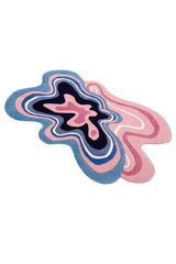Berry Ripple Blue And Pink Hand Tufted 4x6 Wool Area Rug