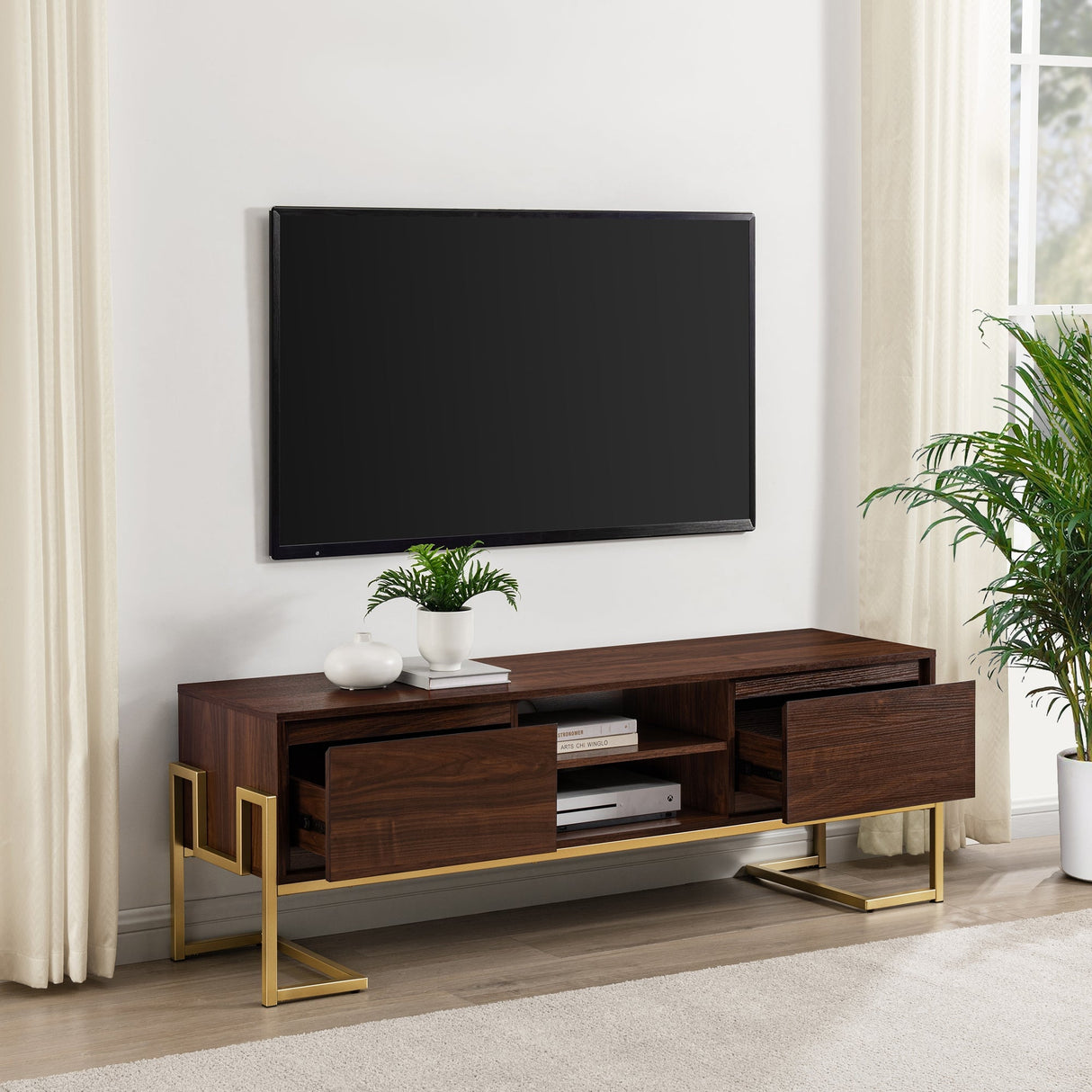 Betty Modern Glam 2-Drawer TV Stand-Entertainment-Parc Decor