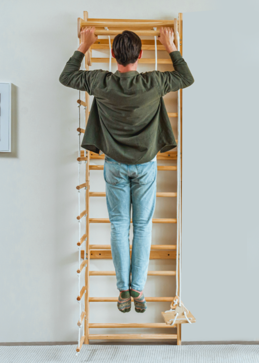 Betula 79" | Swedish Wall Ladder, Indoor Wooden Climber for Kids