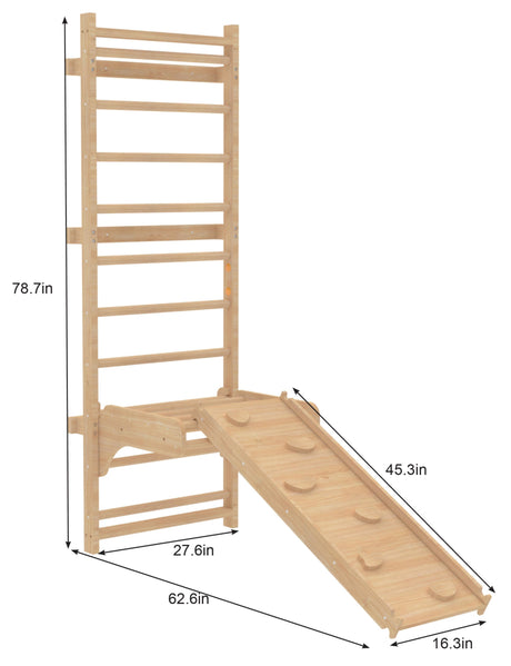 Betula 95" | Swedish Wall Ladder, Indoor Wooden Climber for Kids