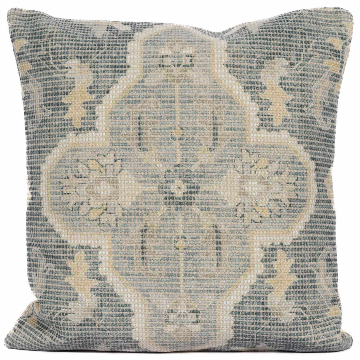 Bigaa Teal Medallion Throw Pillow-Throw Pillows-Parc Decor