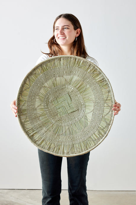 Binga Lace Blonde Basket-Wall Basket-Parc Decor