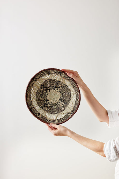 Binga Lace Patterned Basket-Wall Basket-Parc Decor