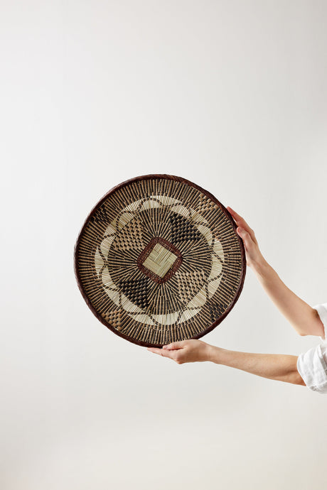 Binga Lace Patterned Basket-Wall Basket-Parc Decor