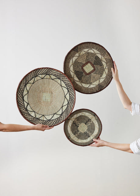 Binga Lace Patterned Basket-Wall Basket-Parc Decor