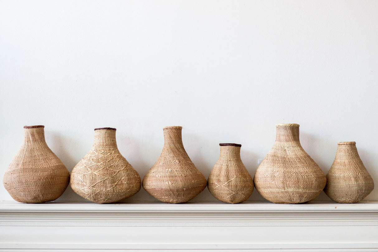 Binga Nongo Natural Woven Gourd Basket-Baskets & Vessels-Parc Decor