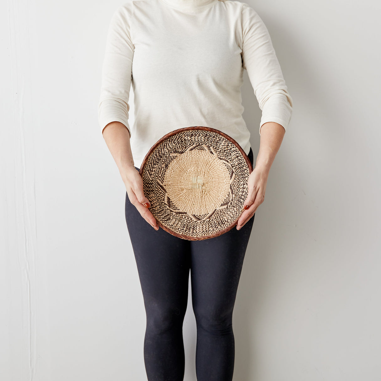 Binga Patterned Brown & Natural Wall Art-Wall Basket-Parc Decor