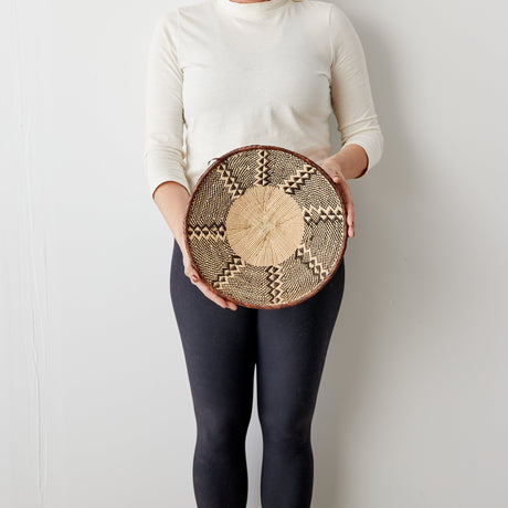 Binga Patterned Brown & Natural Wall Art-Wall Basket-Parc Decor