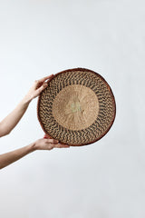 Binga Patterned Brown & Natural Wall Art-Wall Basket-Parc Decor